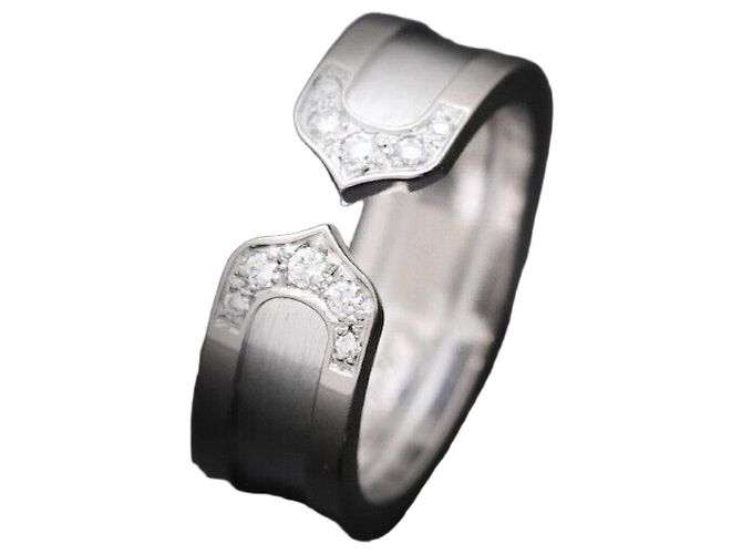 Cartier Double Ring White Gold Diamond Size