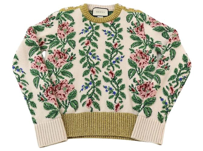 Gucci Blumen-Glitzerstrick Mehrfarben 