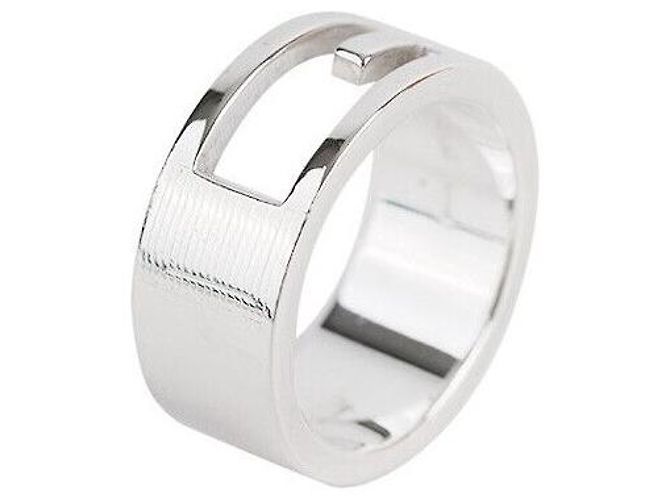 Gucci Anello in argento con logo Taglia