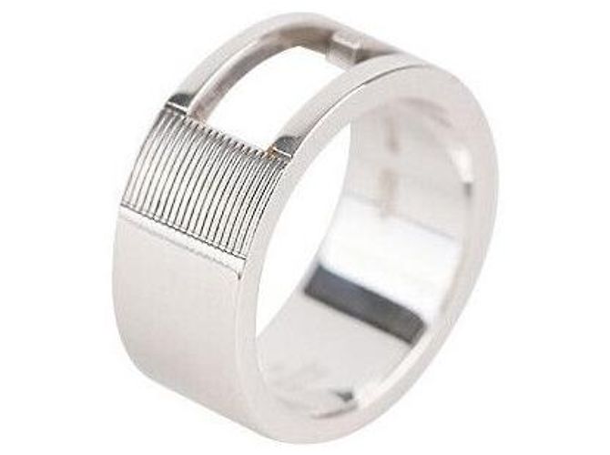 Gucci Silberring mit Logo Größe