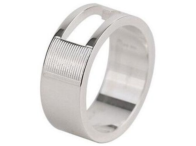 Gucci Silberring mit Logo Größe 