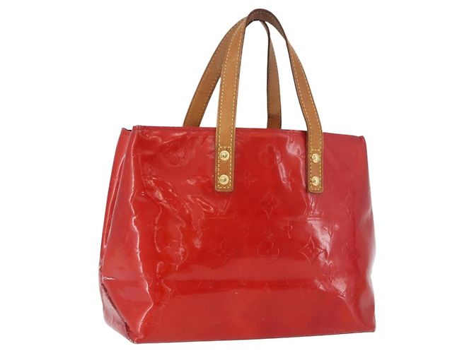 LOUIS VUITTON Monogram Vernis Reade PM Bolso de Mano Rojo M91088 LV Auth ti3791 Roja