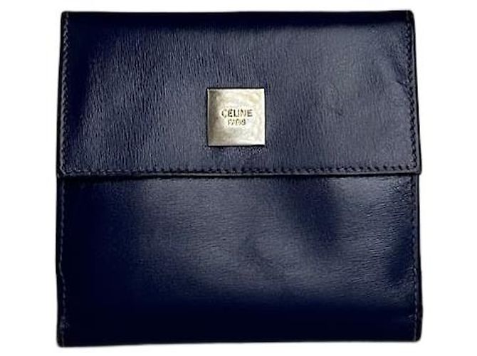 Céline Vintage Celine Paris Leather Wallet Blue