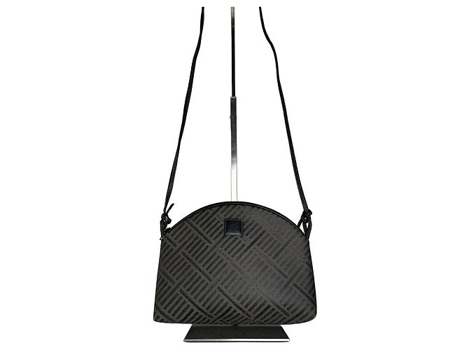 Borsa a spalla in tela vintage Givenchy nera e grigia Nero