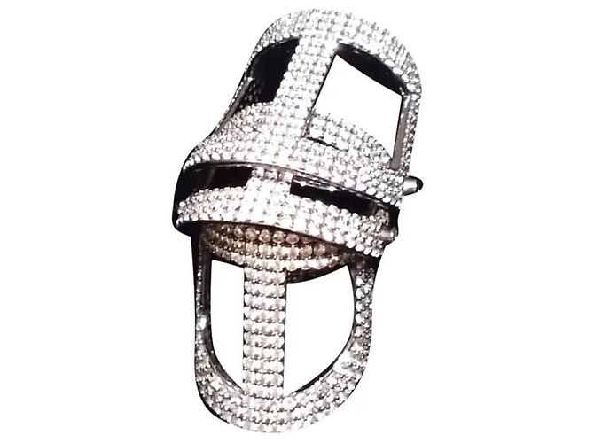 Anello a cerniera APM Monaco Argento e Zirconi Taglia 51 Silver hardware