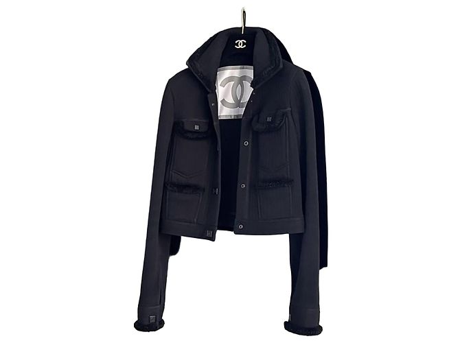 Amazing Chanel Wool blend Jacket Sport Collection Black