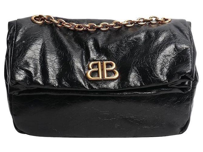Balenciaga Borsa a spalla con catena Monaco nera Nero