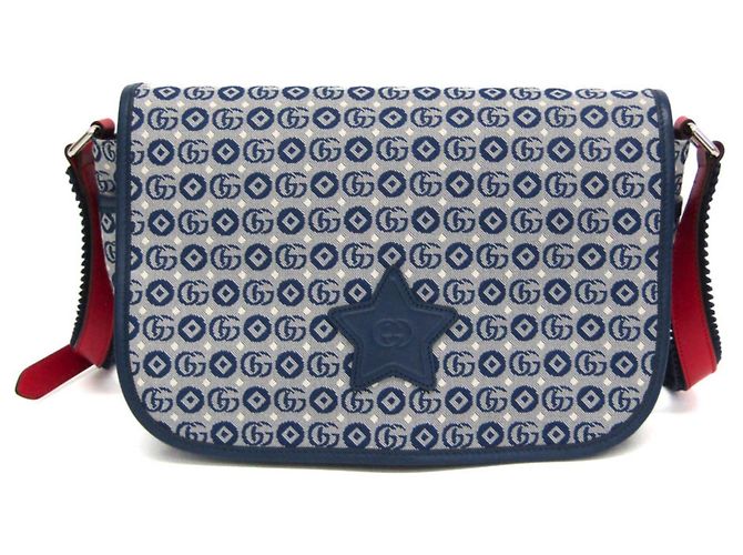Bolsa de Ombro Interlocking G para Crianças Gucci Vermelho Azul