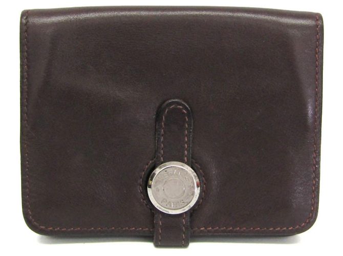 Hermès Hermes Dogon Swift Leather Card Case in Dark Brown