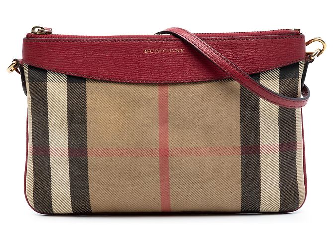 Bolsa transversal Peyton em lona xadrez marrom Burberry