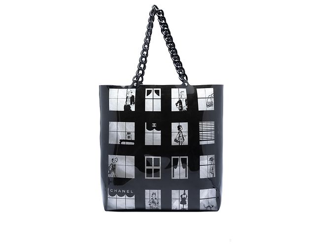 Bolso ventana Coco de vinilo negro Chanel