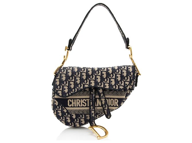 Bolsa Saddle com Logo Oblique da Dior Marrom Bege