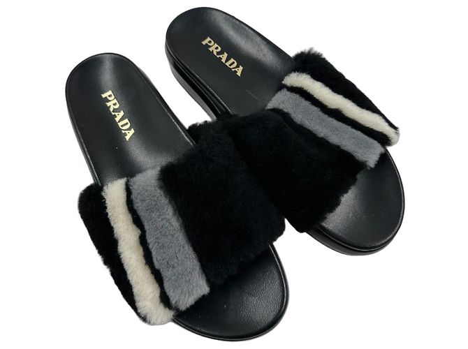 Prada Leather Mules Black