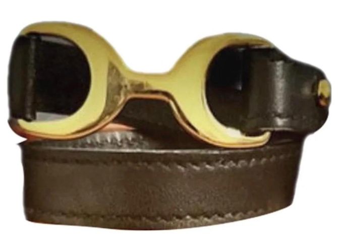 Bracciale Hermès Pavane in pelle nera Nero 