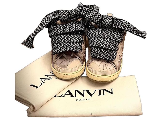 Baskets Curb Lanvin – Taille 35 – Très Bon État – Ensemble Complet Rose Camel