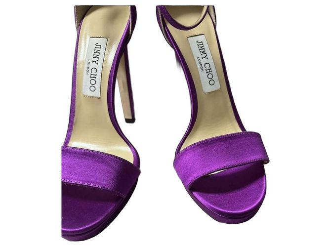 Lila Satin Jimmy Choo High Heels