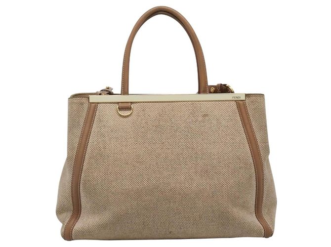 Fendi 2Jours Canvas Medium Beige
