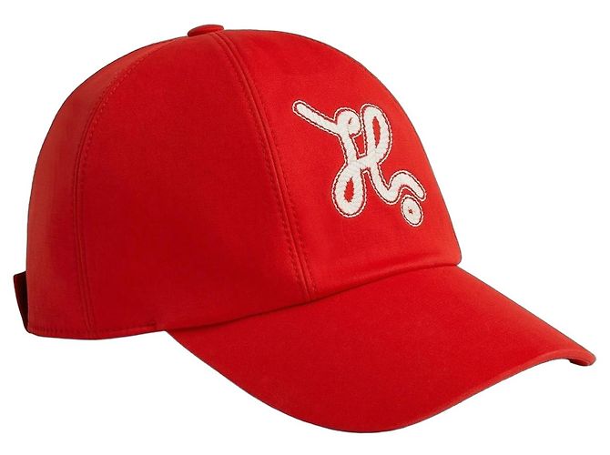 HERMÈS 'SERENA NAUTIC' GORRO DE ALGODÓN. Roja