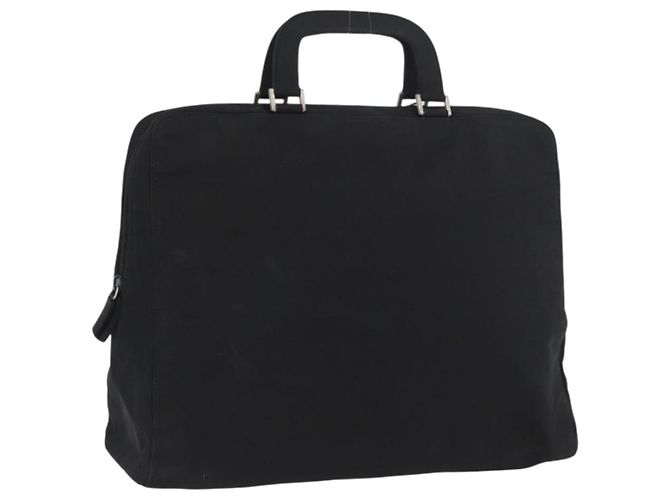 PRADA Bolsa de mão em nylon preta Auth bs33933 Preto