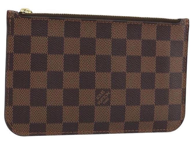 LOUIS VUITTON Pouch Neverfull PM Damier Ebene Auth ARZ173