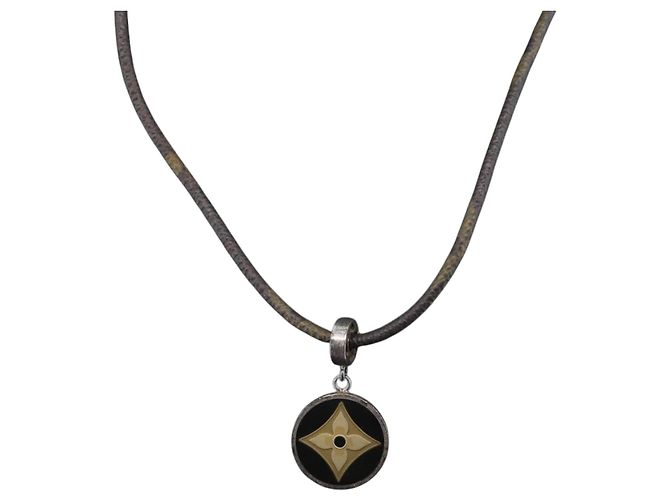 COLLAR PENDIENTE MONOGRAMA LOUIS VUITTON M65436 LV Auth bs33954