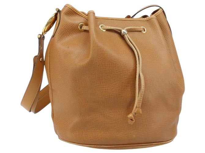 Borsa a Spalla Christian Dior Pelle Marrone Oro Auth ep13792 D'oro