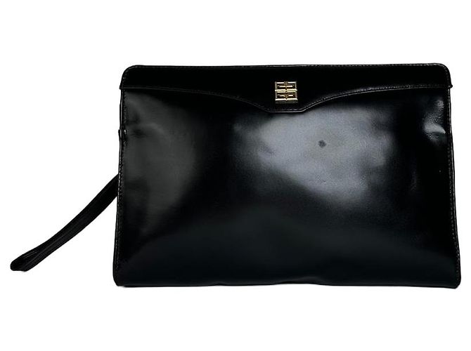 Clutch in pelle vintage Givenchy nera Nero