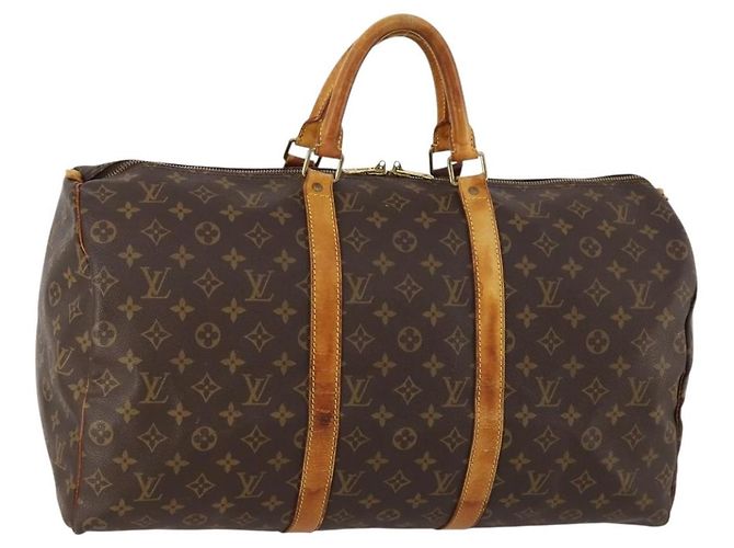 LOUIS VUITTON Bolsa Boston Monogram Keepall 50 M41426 LV Auth 172614 Monograma