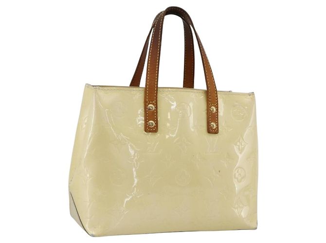 LOUIS VUITTON Monogram Vernis Reade PM Sac à main Perle M91336 LV Auth 170088