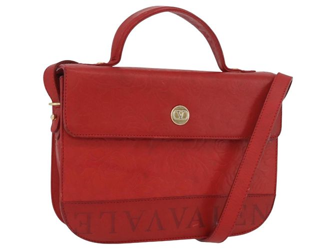 Valentino Schultertasche aus Leder Rot Gold Auth BA11281 Golden