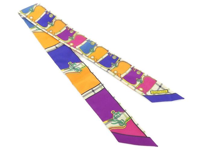 Silk In Hermès Sciarpa Muffler Hermes Twilly 061595S Arancione Seta