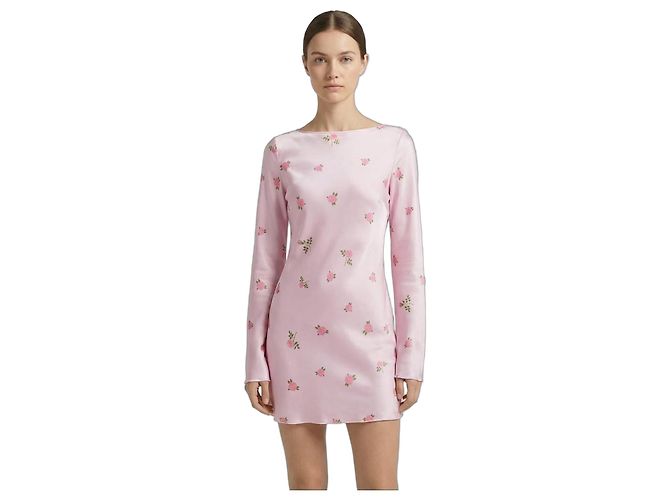 Djula Vestido mini estampado floral rosa