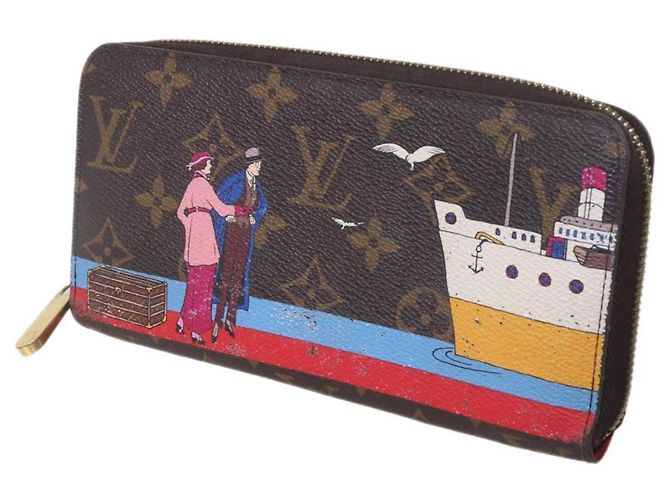 Zippy Louis Vuitton Monogram Long Wallet Brown
