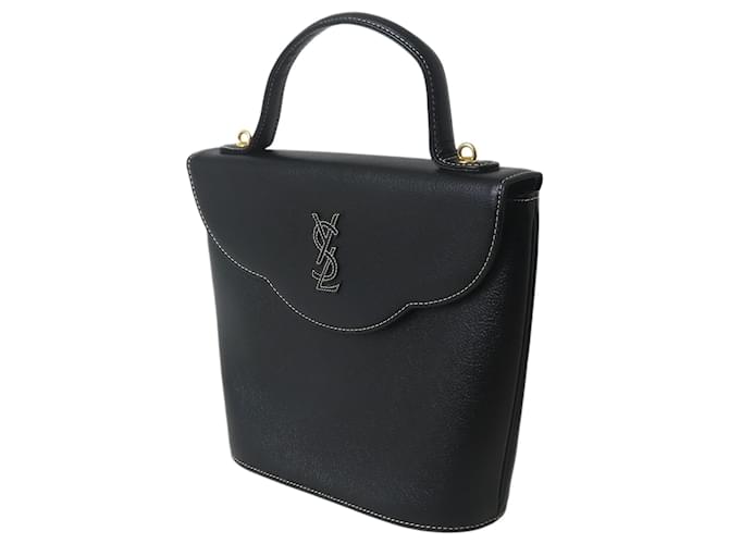 Sac à main en cuir noir Yves Saint Laurent 
