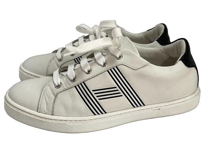 Zapatillas Hermès de cuero blancas Blanco