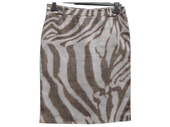 Falda Max Mara de lino estampado cebra