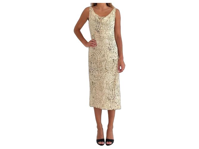 Vestido 100% seda Max Mara Multicolor Beige