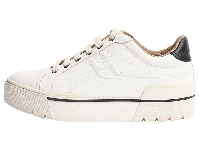 Hermès Baskets en cuir blanc - taille EU 38