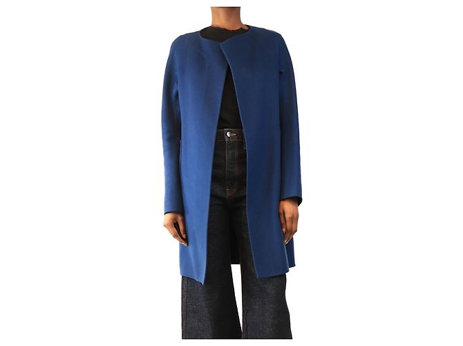 Jil Sander Blauer Kaschmirmantel - Größe UK 8