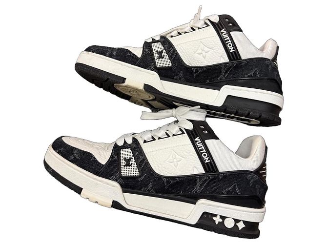 Baskets LV Trainer Louis Vuitton Noir Blanc Monogramme