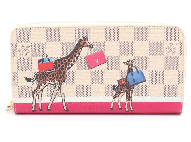 Louis Vuitton Zippy Wallet Damier Azur Long Wallet White Multiple colors