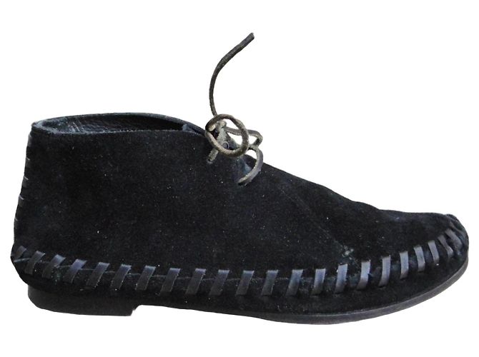 Acne Mohawk Ankle Boots Black Suede