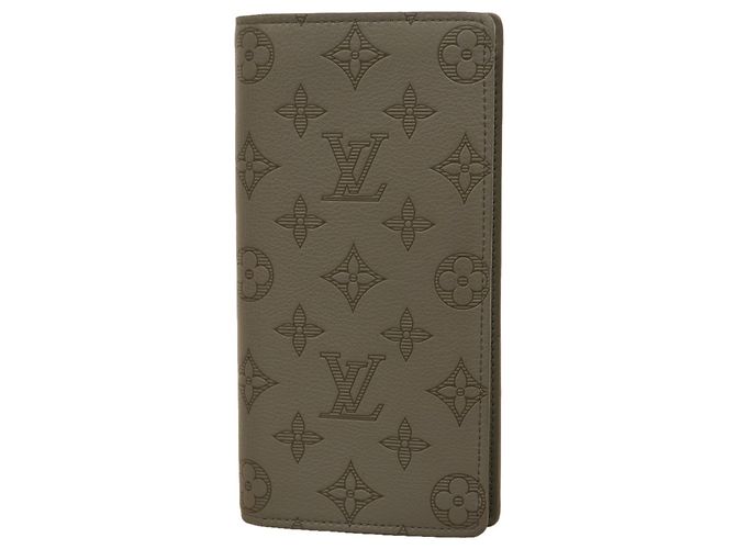 Cartera Larga Brazza Monogram Shadow Louis Vuitton Castaño Gris antracita
