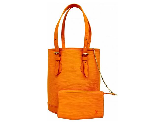 Louis Vuitton Epi Bucket PM Tote Bag Grau