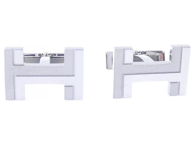 Gemelli Hermès H O Carre Argento Bianco