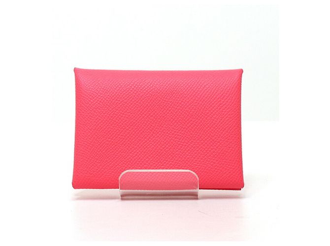 Hermès Hermes Calvi Duo Pink Card Case
