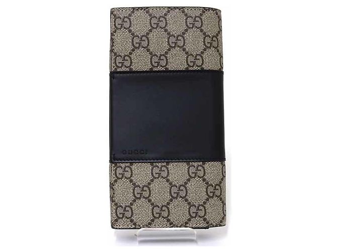 Portafoglio lungo bicolore Gucci Nero Beige