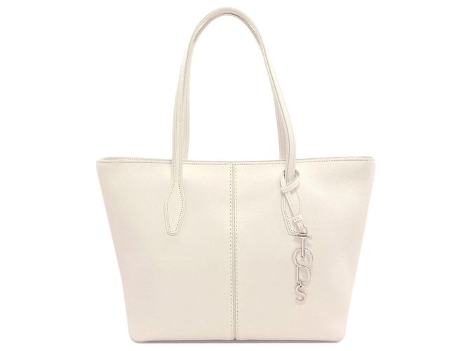 Bolsa tote de couro com design simples da Tod's Branco