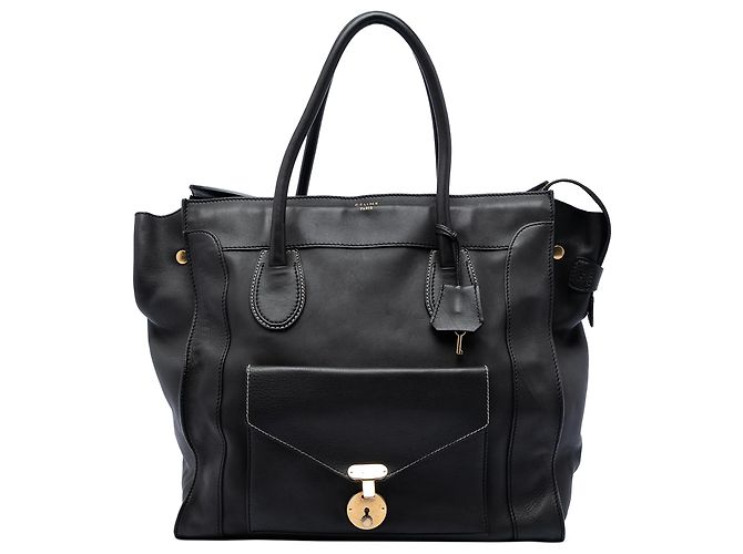 Luggage Céline Borsa da viaggio in pelle nera Celine Nero