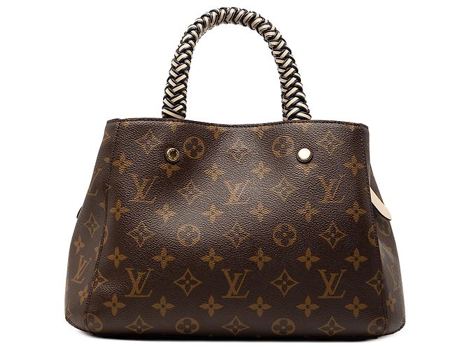 Bolso Montaigne BB Monograma con asa trenzada marrón Louis Vuitton Castaño